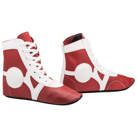 Купить Обувь для самбо SM-0102, кожа, красный Rusco в Черемхове 
